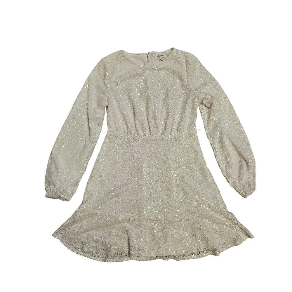 Jay Godfrey Aria Sequin mini Skater Dress Gardina White sz 4 cocktail formal